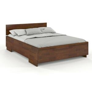 Dřevěná postel Bergman High&Long, delší o 20cm, borovice (Rozměr: 200x220 cm, Barva: Ořech)