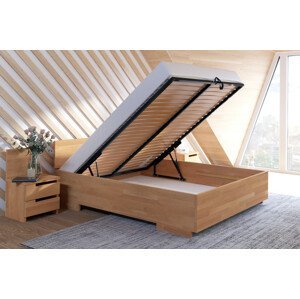 Dřevěná postel Bergman High BC Long, delší o 20cm, buk (Barva: Přírodní, Rozměr: 180x220 cm)