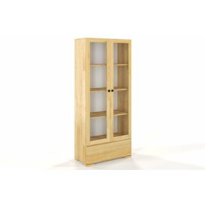 Dřevená vitrína se skleněnými dveřmi Sandemo 1S80, borovice (Barva: Přírodní)