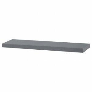 Polička nástěnná 90 cm, MDF, barva šedý vysoký lesk, baleno v ochranné fólii P-013 GREY