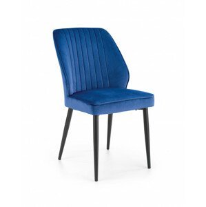 Čalouněná jídelní židle K432, tmavě modrá