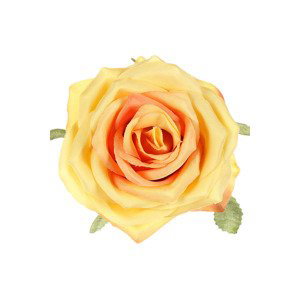 Růže, barva žluto-oranžová,květina umělá vazbová. Cena za balení 12 ks KUM3311-YE