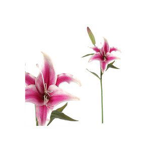 Lilie, barva tmavě růžová. Květina umělá. KUM3293, sada 6 ks