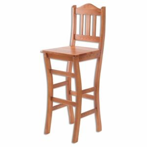 Dřevěná barová židle KT111, v83, borovice (Barva dřeva: Ořech)