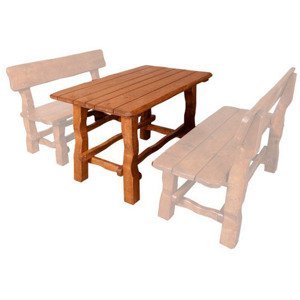 Zahradní stůl MO211,120x75x75, olše, lakovaný (Barva dřeva: Brunat + impregnat)