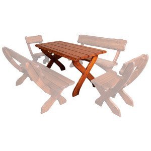 Zahradní stůl MO230,150x72x65, smrk, impregnovaný (Barva dřeva: Ořech - impregnat)