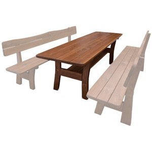 Zahradní stůl MO261,180x80x81, smrk, lakovaný (Barva dřeva: Ořech - impregnat)