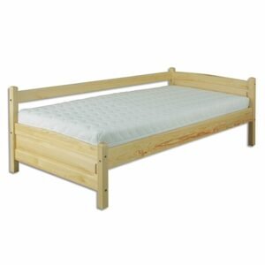 Dřevěná postel LK132, 90x200, borovice (Barva dřeva: Přírodní (lakovaná))