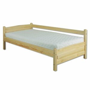 Dřevěná postel LK133, 90x200, borovice (Barva dřeva: Šedá)