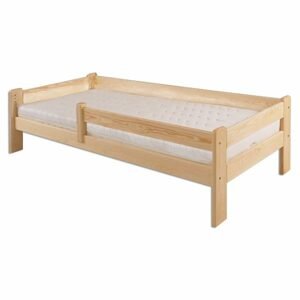 Dřevěná postel LK137, 90x200, borovice (Barva dřeva: Přírodní (lakovaná))