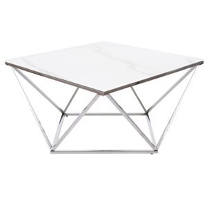 Konferenční stolek SILVER A II ocel/efekt bílého mramoru