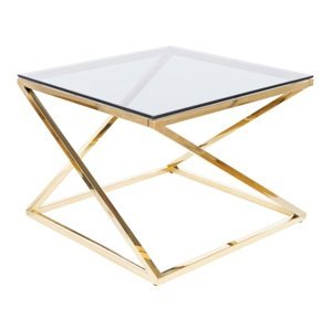 Konferenční stolek LIAM zlatá/kouřové sklo
