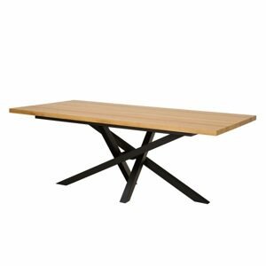 Jídelní stůl ST377, 160x75x90, dub/kov (Délka: 90, Barva dřeva: Přírodní (lakovaná))