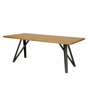 Jídelní stůl ST378, 140x75x90, dub/kov (Délka: 90, Barva dřeva: Bělená)