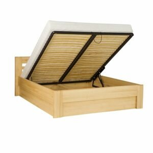 Dřevěná postel LK111 BOX, 140x200, buk (Barva dřeva: Bělená)