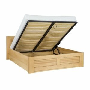 Dřevěná postel LK112 BOX, 160x200, buk (Barva dřeva: Bělená)