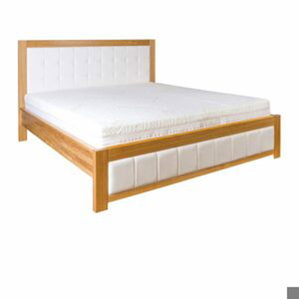 Čalouněná postel LK114, 140x200, buk (Barva dřeva: Šedá)