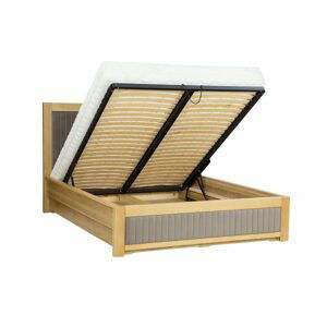 Čalouněná postel LK114/II BOX, 120x200, buk (Barva dřeva: Ořech)