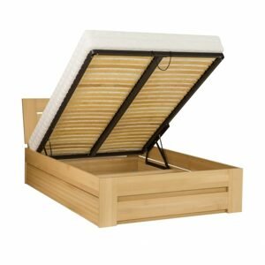 Dřevěná postel LK192 BOX, 140x200, buk (Barva dřeva: Bělená)