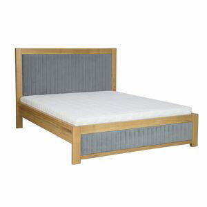 Čalouněná postel LK214/II, 120x200, dub (Barva dřeva: Surová (bez moření))