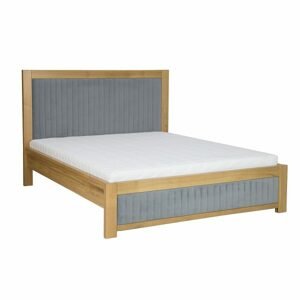 Čalouněná postel LK214/II, 200x200, dub (Barva dřeva: Surová (bez moření))