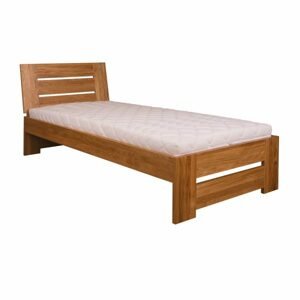 Dřevěná postel LK282, 80x200, dub (Barva dřeva: Kakao)