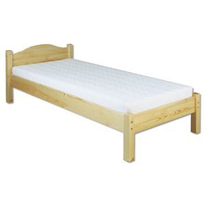 Dřevěná postel LK124, 100x200, borovice (Barva dřeva: Šedá)