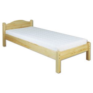 Dřevěná postel LK124, 80x200, borovice (Barva dřeva: Dub)
