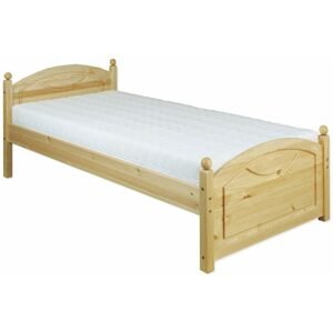 Dřevěná postel LK126, 100x200, borovice (Barva dřeva: Šedá)