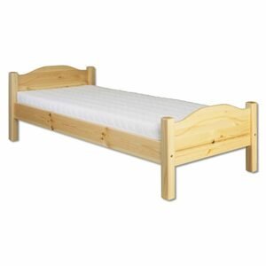Dřevěná postel LK128, 100x200, borovice (Barva dřeva: Přírodní (lakovaná))