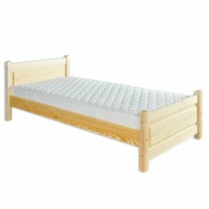 Dřevěná postel LK129, 100x200, borovice (Barva dřeva: Šedá)
