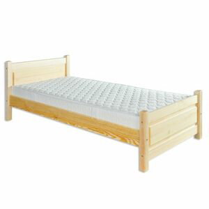 Dřevěná postel LK129, 100x200, borovice (Barva dřeva: Olše)