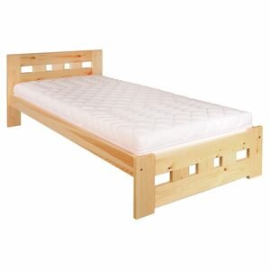 Dřevěná postel LK145, 100x200, borovice (Barva dřeva: Šedá)
