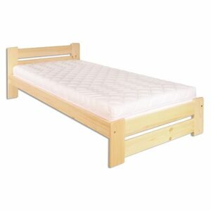 Dřevěná postel LK146, 100x200, borovice (Barva dřeva: Přírodní (lakovaná))