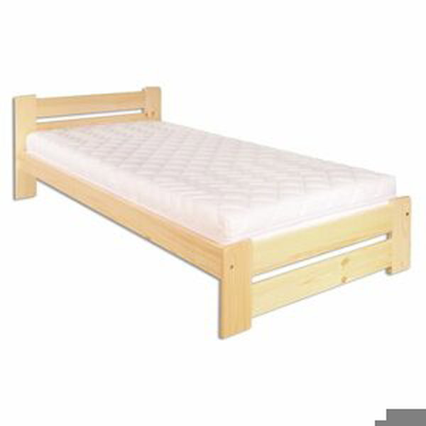 Dřevěná postel LK146, 80x200, borovice (Barva dřeva: Ořech)