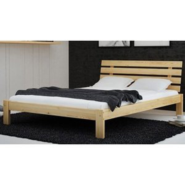 Dřevěná postel Klara 140x200 + rošt ZDARMA (Barva dřeva: Borovice)