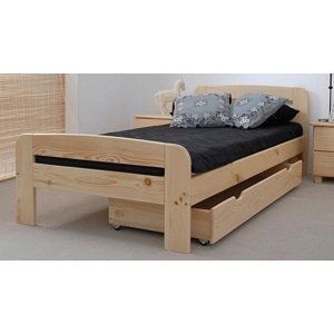 Dřevěná postel Klaudia 90x200 + rošt ZDARMA (Barva dřeva: Bílá)