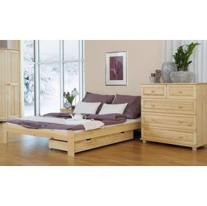 Dřevěná postel Celinka 120x200 + rošt ZDARMA (Barva dřeva: Borovice)