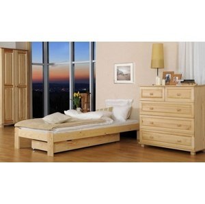 Dřevěná postel Ada 90x200 + rošt ZDARMA (Barva dřeva: Olše)