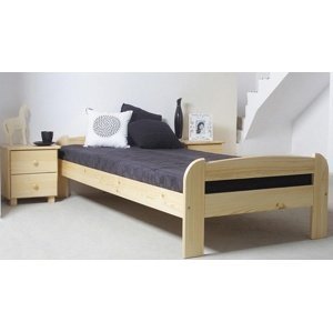 Dřevěná postel Ania 90x200 + rošt ZDARMA (Barva dřeva: Ořech)