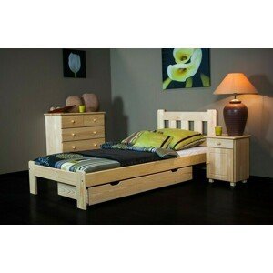 Dřevěná postel Brita 90x200 + rošt ZDARMA (Barva dřeva: Ořech)