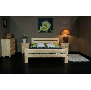 Dřevěná postel Neli 120x200 + rošt ZDARMA (Barva dřeva: Borovice)