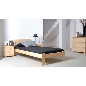 Dřevěná postel Sara 90x200 + rošt ZDARMA (Barva dřeva: Borovice)