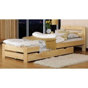 Dřevěná postel Lidia 90x200 + rošt ZDARMA (Barva dřeva: Borovice)