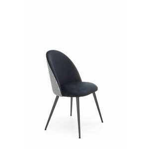 Čalouněná jídelní židle K478, černá / bílá