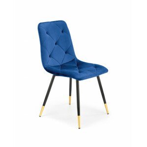 Čalouněná jídelní židle K438, tmavě modrá