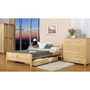 Dřevěná postel Julia 180x200 + rošt ZDARMA (Barva dřeva: Borovice)