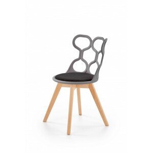 Čalouněná jídelní židle K308, šedá / černá