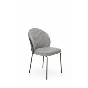 Čalouněná jídelní židle K471, šedá / černá