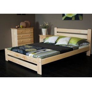 Dřevěná postel Kati 140x200 + rošt ZDARMA (Barva dřeva: Dub)
